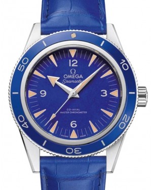 Omega Seamaster 300 41mm Platinum Blue Dial Leather Strap 234.93.41.21.99.002