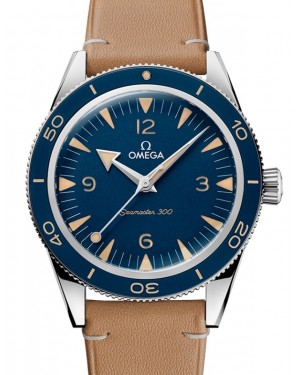Omega Seamaster 300 41mm Steel Blue Dial Leather Strap 234.32.41.21.03.001