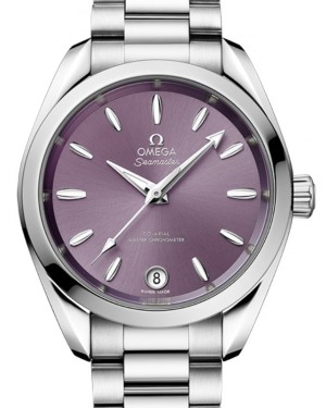 Omega Seamaster Aqua Terra 150M Co-Axial Master Chronometer 34mm Stainless Steel Purple Index Dial Steel Bracelet 220.10.34.20.10.002 - BRAND NEW
