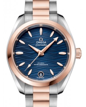 Omega Seamaster Aqua Terra 150M Co-Axial Master Chronometer 34mm Stainless Steel Sedna Gold Blue Dial Sedna Gold Index Steel Sedna Gold Bracelet 220.20.34.20.03.001 - BRAND NEW