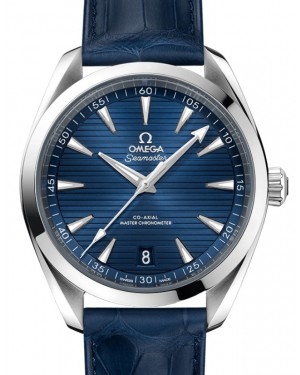 Omega Seamaster Aqua Terra 150M Co-Axial Master Chronometer 41mm Stainless Steel Blue Dial Alligator Leather Strap 220.13.41.21.03.003 - BRAND NEW