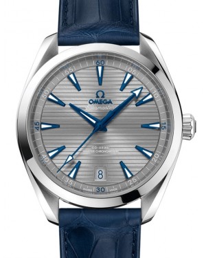 Omega Seamaster Aqua Terra 150M Co-Axial Master Chronometer 41mm Stainless Steel Grey Dial Alligator Leather Strap 220.13.41.21.06.001 - BRAND NEW
