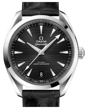 Omega Seamaster Aqua Terra 150M Co-Axial Master Chronometer 41mm Stainless Steel Black Dial Alligator Leather Strap 220.13.41.21.01.001 - BRAND NEW