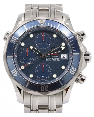 Omega Seamaster Diver 300m Co-Axial Chronograph Stainless Steel Blue 41.5mm Dial Bezel & Bracelet 2225.80.00 - PRE-OWNED