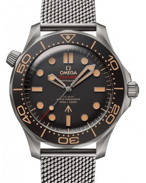 Omega Seamaster Diver 300M "No Time To Die" James Bond 007 Titanium Brown Dial Mesh Bracelet 210.90.42.20.01.001