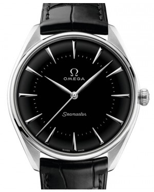 Omega Seamaster Olympic Official Timekeeper 39.5mm Platinum Black Dial Leather Strap 522.93.40.20.01.001