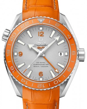 Omega Seamaster Planet Ocean 600M GMT 43.5mm Platinum Grey Dial Leather Strap 232.93.44.22.99.001