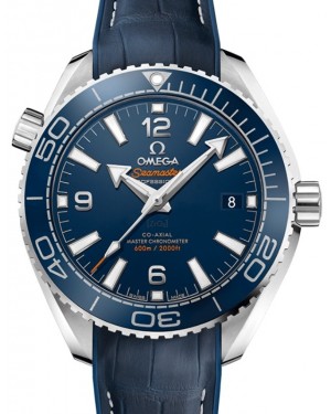 Omega Seamaster Planet Ocean 600M 39.5mm Steel Blue Dial Rubber/Leather Strap 215.33.40.20.03.001