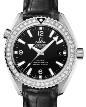 Omega Seamaster Planet Ocean 600M 42mm Steel/Diamond Black Dial Leather Strap 232.18.42.21.01.001