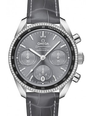Omega Speedmaster 38 Co‑Axial Chronograph Stainless Steel Grey Dial Leather Strap 324.38.38.50.06.001 - BRAND NEW