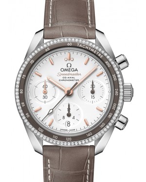 Omega Speedmaster 38 Co‑Axial Chronograph Stainless Steel Silver Dial Leather Strap 324.38.38.50.02.001 - BRAND NEW