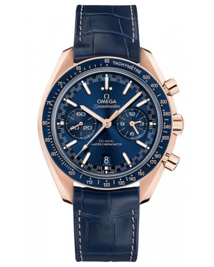 Omega Speedmaster Two Counters Racing 44.25mm Sedna Gold Blue Dial Leather Strap 329.53.44.51.03.001