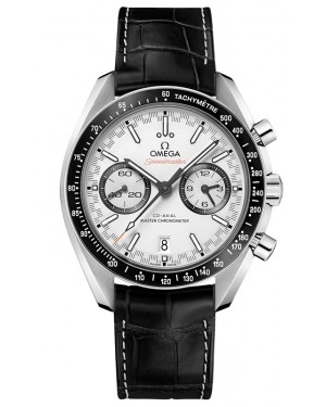 Omega Speedmaster Two Counters Racing 44.25mm Steel White Dial Leather Strap 329.33.44.51.04.001