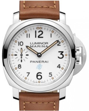 Panerai Luminor Logo Stainless Steel 44mm White Dial Leather Strap PAM00778 - BRAND NEW