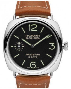 Panerai PAM 609 Radiomir Black Seal 8 Days Stainless Steel Black Arabic / Index Dial & Smooth Leather Bracelet 45mm - BRAND NEW