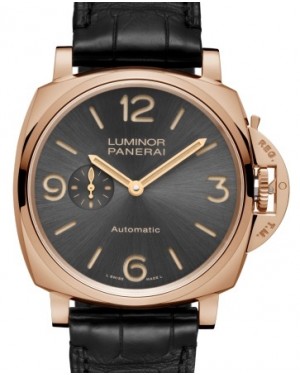 Panerai Luminor Due Goldtech Gold Copper 45mm Grey Dial Alligator Leather Strap PAM00675 - BRAND NEW