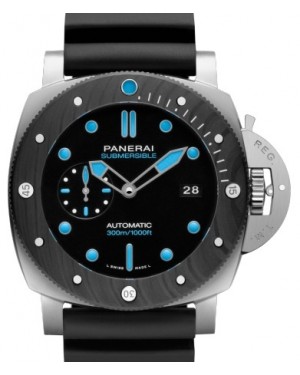 Panerai Submersible BMG-Tech™ Metallic Glass 47mm Black Dial Rubber Strap PAM00799 - BRAND NEW