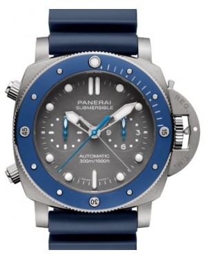 Panerai Submersible Chrono Guillaume Nery Edition Titanium 47mm Grey Dial Rubber Strap PAM00982 - BRAND NEW