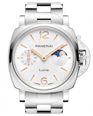 Panerai Luminor Due Luna Stainless Steel 38mm White Moonphase Dial PAM01301 - BRAND NEW