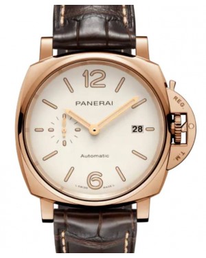 Panerai Luminor Due Goldtech Gold Copper 42mm White Dial Alligator Leather Strap PAM01042 - BRAND NEW