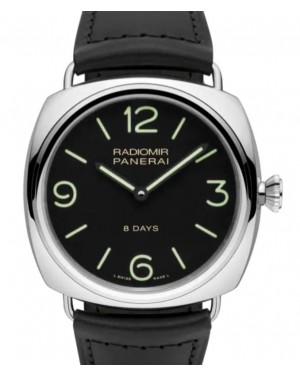 Panerai Radiomir 8 Days Stainless Steel 45mm Black Dial Leather Strap PAM00610 - BRAND NEW