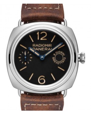 Panerai Radiomir 8 Days Stainless Steel 45mm Black Dial Leather Strap PAM00992 - BRAND NEW