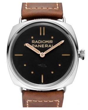 Panerai Radiomir S.L.C. Stainless Steel 47mm Black Dial Leather Strap PAM00425 - BRAND NEW