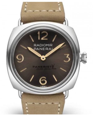 Panerai Radiomir Venti Stainless Steel 45mm Brown Dial Leather Strap PAM02020 - BRAND NEW