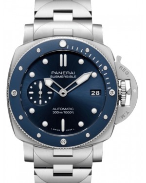 Panerai Submersible Blu Notte Stainless Steel 42mm Blue Dial PAM02068 - BRAND NEW