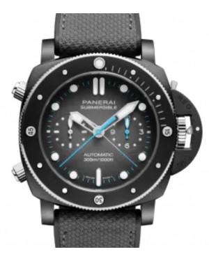 Panerai Submersible Chrono Flyback Jimmy Chin Edition Titanium 47mm Grey Dial Textile Fabric Rubber Strap PAM01208 - BRAND NEW