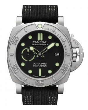 Panerai Submersible Mike Horn Edition Titanium 47mm Black Dial Recycled PET Nylon Strap PAM00984 - BRAND NEW