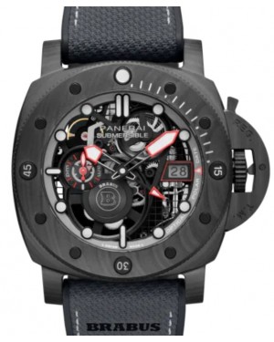 Panerai Submersible S Brabus Black Ops Edition "Limited Edition" Carbon Fibre 47mm Skeleton Dial Rubber Strap PAM01240 - BRAND NEW