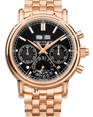 Patek Philippe Grand Complications Split-Seconds Chronograph Perpetual Calendar Rose Gold Black Dial 5204/1R-001 - BRAND NEW