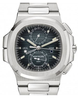 Patek Philippe Nautilus Flyback Chronograph Travel Time Stainless Steel Blue Black Dial 5990/1A-011 - PRE-OWNED