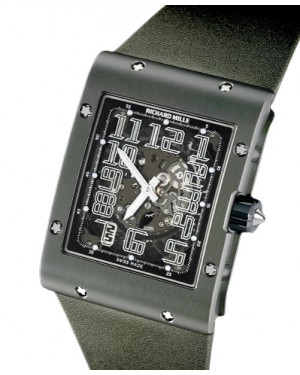 Richard Mille Automatic Winding Extra Flat Titalyt Titanium Green Leather Strap RM 016 - BRAND NEW