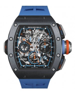 Richard Mille Automatic Winding Flyback Chronograph GMT Grey Cermet Blue RM 11-05 - BRAND NEW