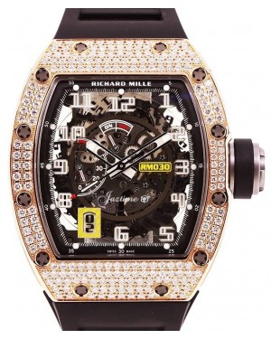 Richard Mille Automatic Winding with Declutchable Rotor Rose Gold Diamond Bezel RM 030 - BRAND NEW