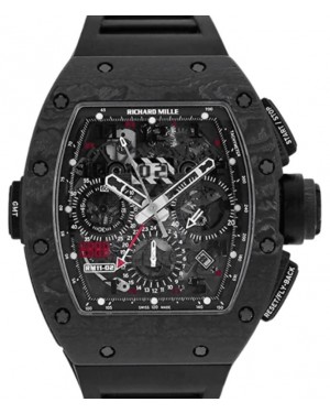 Richard Mille Automatic Flyback Chronograph Dual Time Zone Jet Black Carbon NTPT RM 11-02