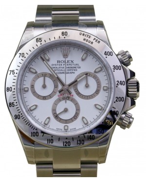 Rolex Daytona Chronograph Stainless Steel White 40mm Dial 116520 - PRE-OWNED