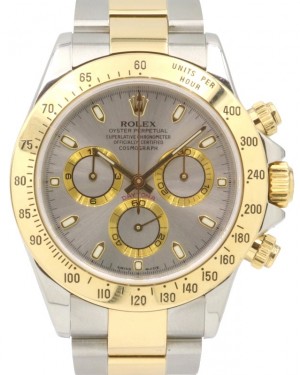 Rolex Daytona 116523 Silver Index 18k Yellow Gold Stainless Steel 40mm - PRE-OWNED