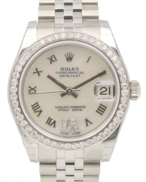 Rolex Lady Datejust 31 Midsize Stainless Steel White Mother of Pearl Roman Dial & Diamond Bezel Jubilee Bracelet 278240 - BRAND NEW