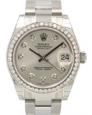 Rolex Datejust 31 Lady Midsize Stainless Steel Silver Diamond Dial & Bezel Oyster Bracelet 278240 - BRAND NEW