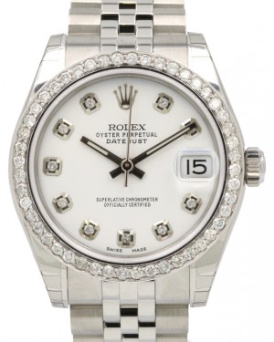 Rolex Datejust 31 Lady Midsize Stainless Steel White Diamond Dial & Bezel Jubilee Bracelet 278240 - BRAND NEW