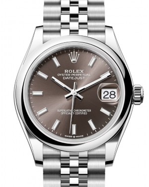 Rolex Datejust 31 Stainless Steel Dark Grey Index Dial & Domed Bezel Jubilee Bracelet 278240 - BRAND NEW