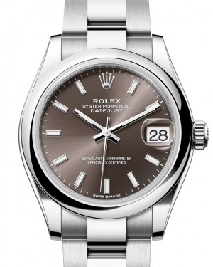 Rolex Datejust 31 Stainless Steel Dark Grey Index Dial & Domed Bezel Oyster Bracelet 278240 - BRAND NEW
