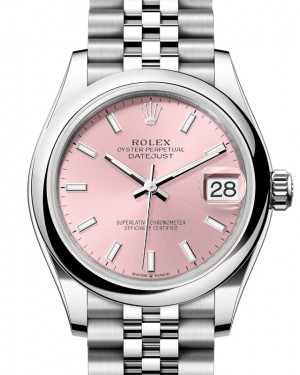 Rolex Datejust 31 Stainless Steel Pink Index Dial & Domed Bezel Jubilee Bracelet 278240 - BRAND NEW