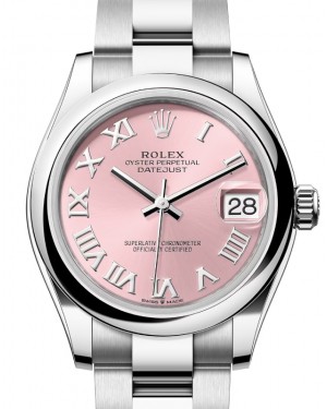 Rolex Datejust 31 Stainless Steel Pink Roman Dial & Domed Bezel Oyster Bracelet 278240 - BRAND NEW