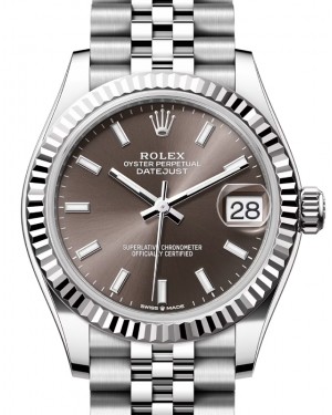 Rolex Datejust 31 White Gold/Steel Dark Grey Index Dial & Fluted Bezel Jubilee Bracelet 278274 - BRAND NEW