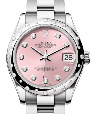 Rolex Datejust 31 White Gold/Steel Pink Diamond Dial & Bezel Oyster Bracelet 278344RBR - BRAND NEW