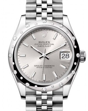 Rolex Datejust 31 White Gold/Steel Silver Index Dial & Diamond Bezel Jubilee Bracelet 278344RBR - BRAND NEW